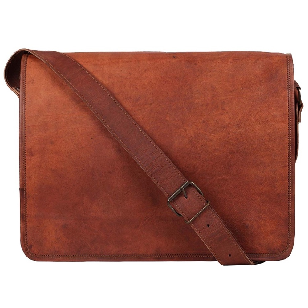 Vintage Genuine Leather Laptop Messenger Bag